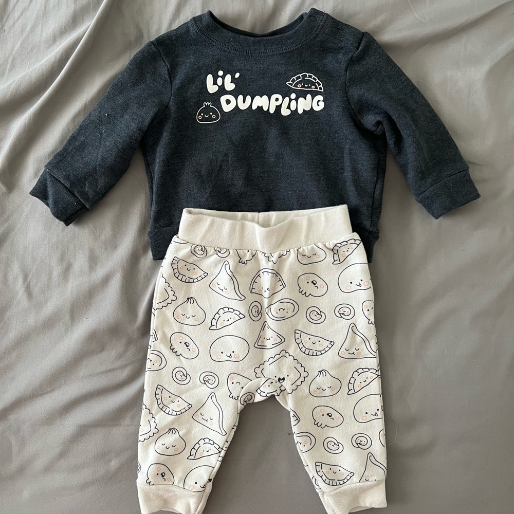 Little Dumpling Sweatshirt Set 3-6m
